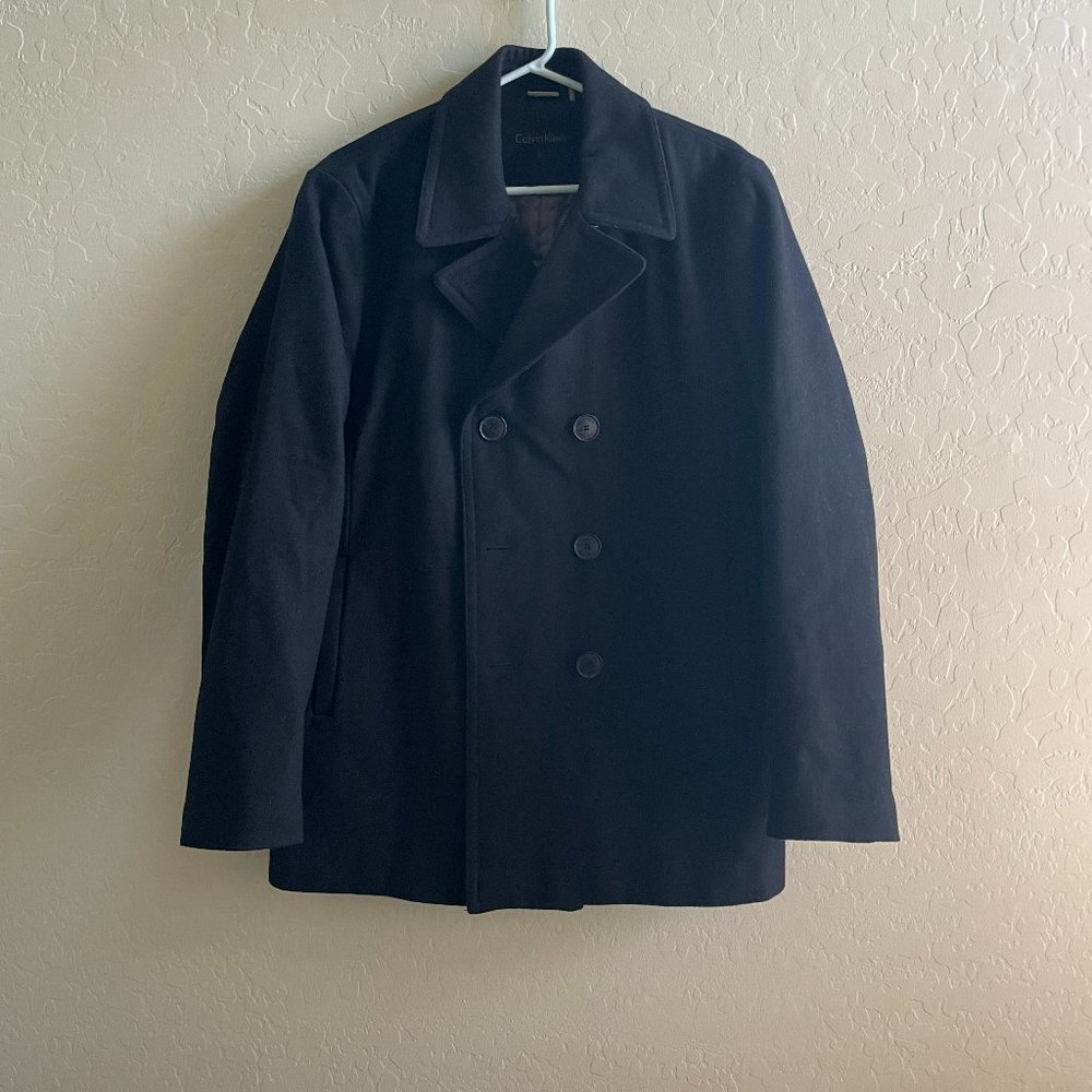 Calvin Klein Double Breasted Wool Overcoat